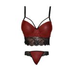 🖤 ست شورت و سوتین چرم و تور هارنس‌دار جک‌دار برند: My Venus | ترکیه - Image 2