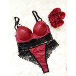 🖤 ست شورت و سوتین چرم و تور هارنس‌دار جک‌دار برند: My Venus | ترکیه - Image 7
