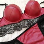 🖤 ست شورت و سوتین چرم و تور هارنس‌دار جک‌دار برند: My Venus | ترکیه - Image 6