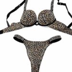 🐆 ست شورت و سوتین اسفنجی  برند ویکتوریا سیکرت طرح پلنگی جذاب و خاص - Image 2