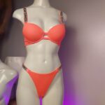 💗 ست شورت و سوتین اسفنجی فنردار نیم جک |ویکتوریا سیکرت |صورتی مرجانی