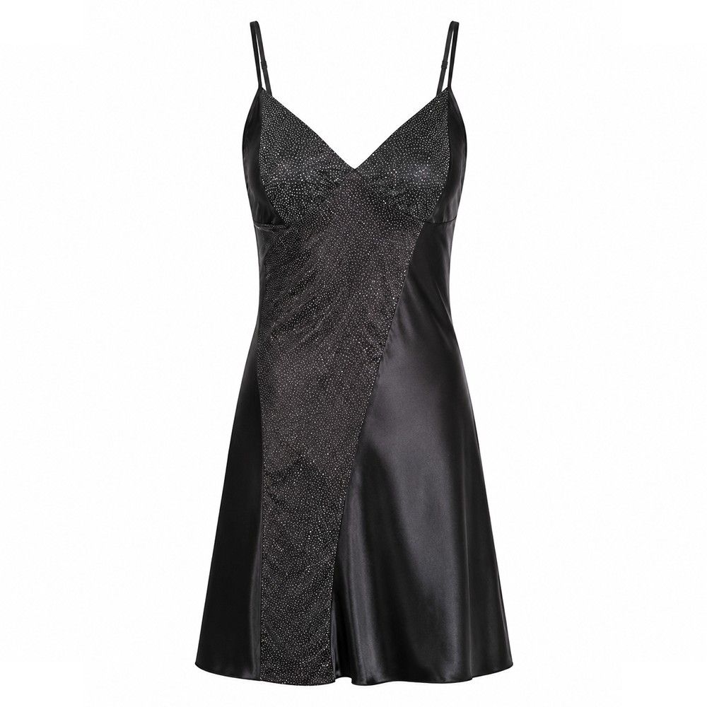 sweet-night-turkish-satin-lace-sleepwear-black لباسخواب تور و ساتن برند سوئیت نایت ترکیه - Image 1