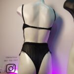 👙 سوتین فنردار فانتزی مشکی با تور مژه طراحی خاص برند merrysee  ترکیه - Image 5