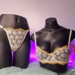 👙 ست شورت و سوتین توری شکوفه زرد بهاری | برند Arona ترکیه  | کاپ B