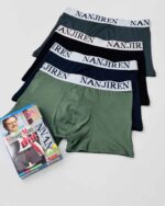 شورت مردانه نیم‌پا نخی کش‌پهن پک دوعددی | سایز بزرگ  رنگ میکس - Image 5