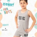 تاپ و شورتپادار پسرانه بچگانه اوزکان نخ پنبه اصل ترکیه | سایز 9تا ۱۲ سال